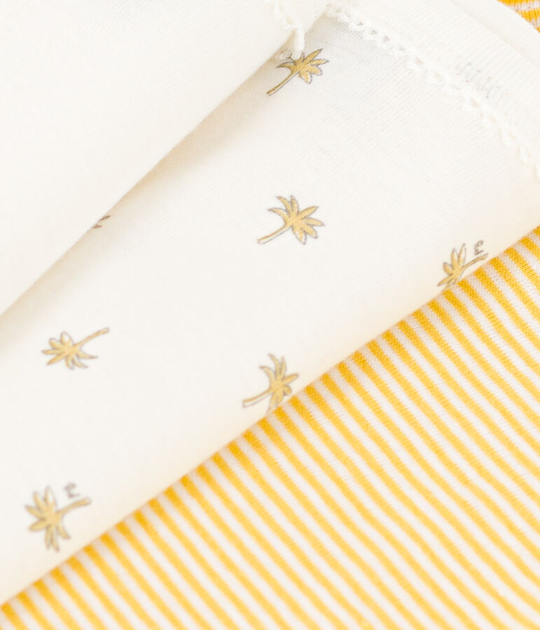 Lot de 3 bodies bretelles palmiers en coton multicouleur