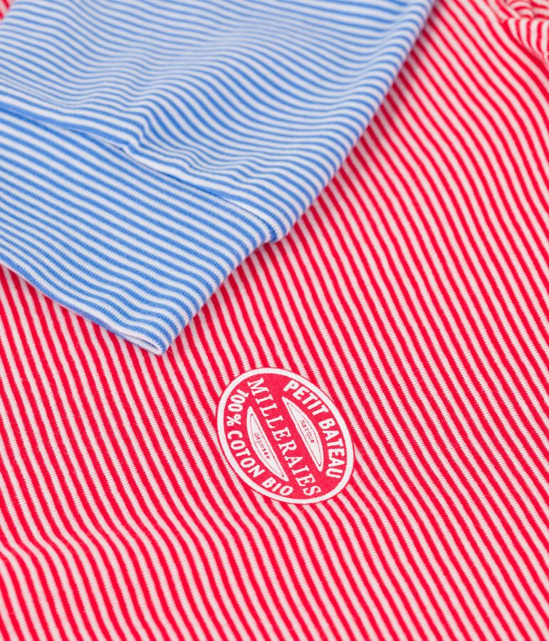 Sweatshirt &agrave; capuche en coton BIO Femme rouge PEPS/blanc MARSHMALLOW