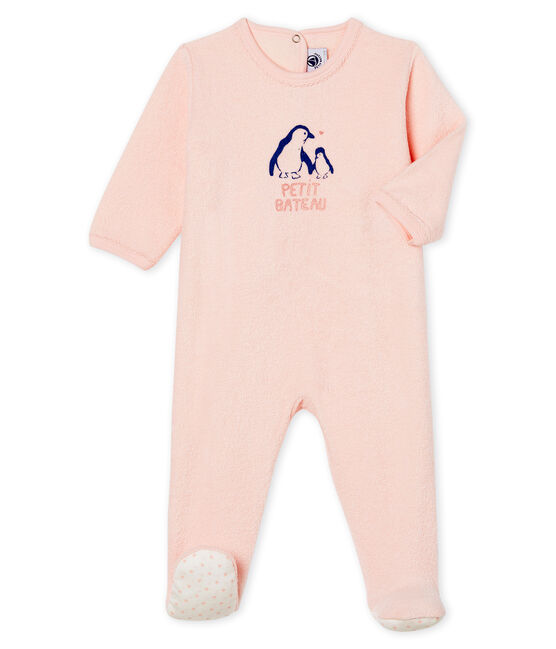 Dors bien bébé fille en bouclette éponge grattée extra chaude rose MINOIS