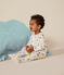 Pyjama en velours imprimé étoiles bébé blanc MARSHMALLOW/blanc MULTICO