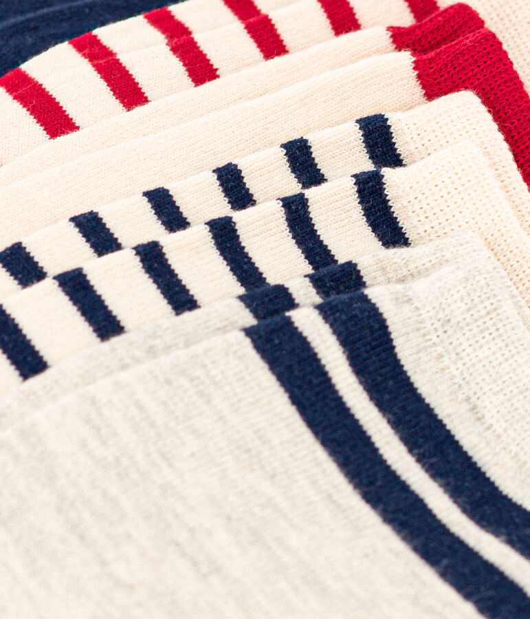 Lot de 5 paires de chaussettes bleu blanc rouge enfant gar&ccedil;on-fille variante 1