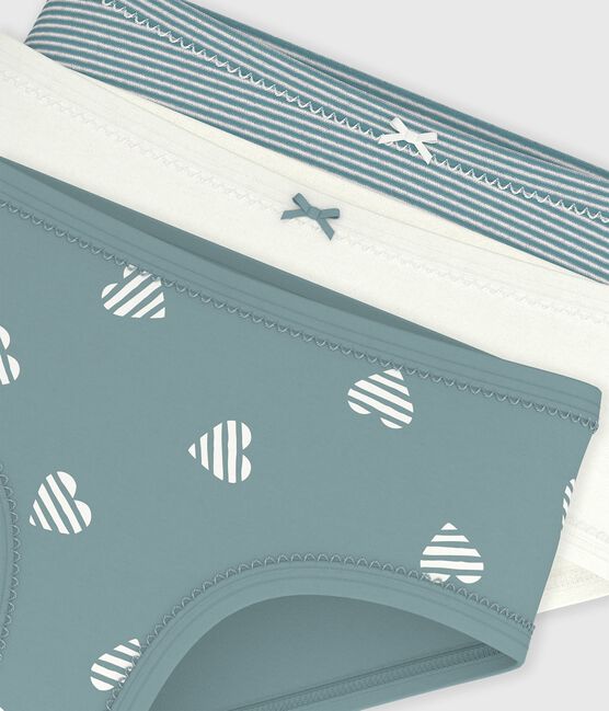 Lot de culottes enfant en coton taille haute imprimé cœurs variante 1