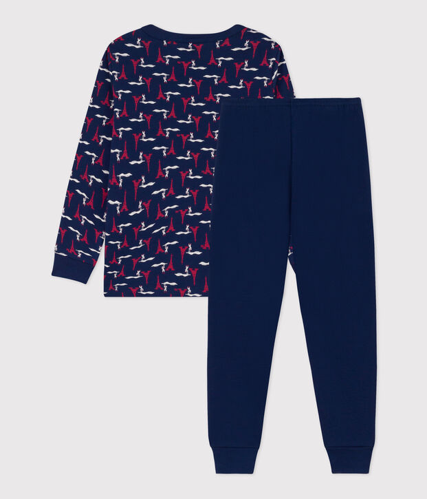 Pyjama Paris en coton enfant bleu/multicouleur