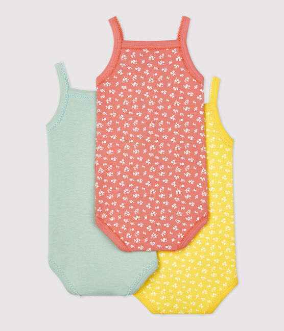 Lot de 3 bodies fleuris à bretelles en coton variante 1