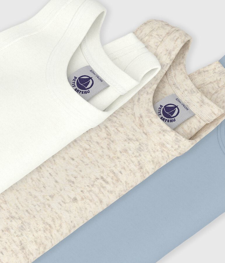 Lot de 3 bodies sans manches en coton uni b&eacute;b&eacute; variante 1