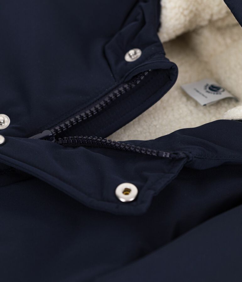 Parka b&eacute;b&eacute; mi-longue unie bleu SMOKING