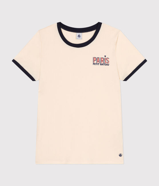 Tee-shirt Le Droit Paris en coton femme écru AVALANCHE
