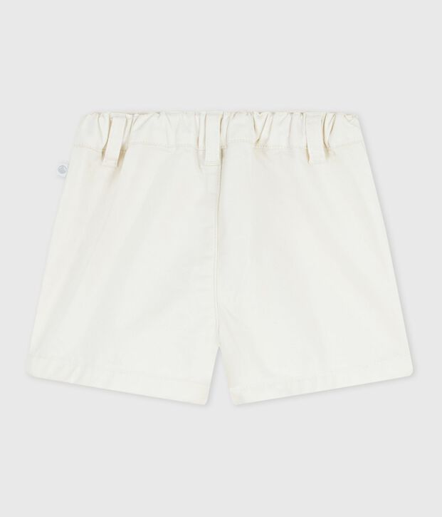 Short b&eacute;b&eacute; en coton uni blanc