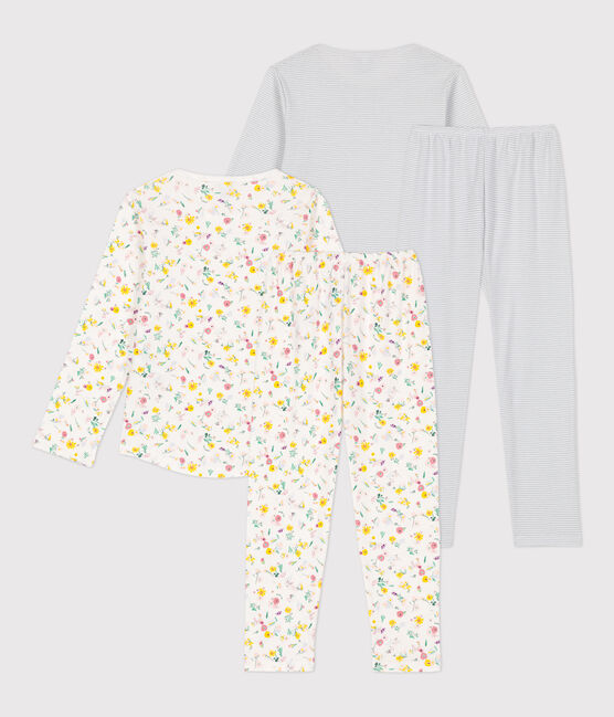 Lot de 2 pyjamas fleur petite fille en coton variante 1