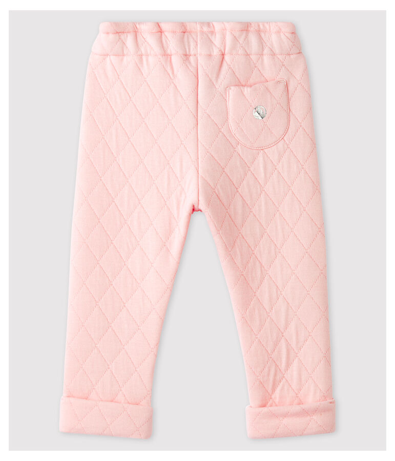 Pantalon en tubique matelass&eacute; b&eacute;b&eacute; fille rose