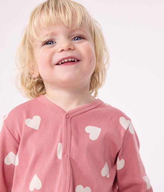 Pyjama sans pieds imprimé en coton bébé rose ROSEWOOD/ MARSHMALLOW