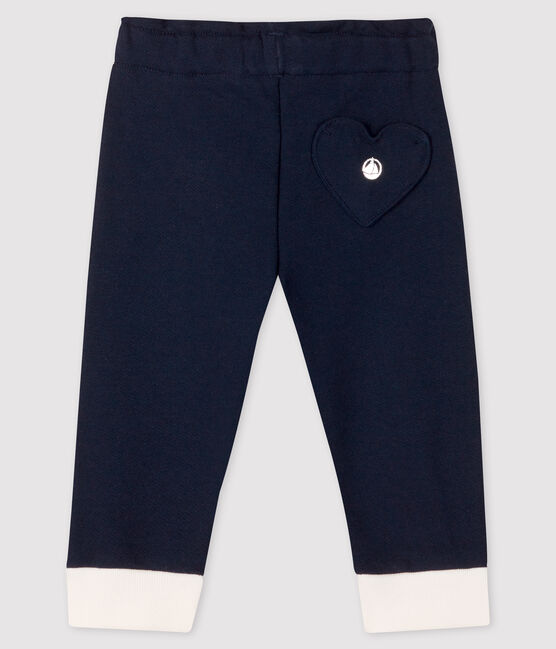 Legging bébé fille en molleton bleu SMOKING