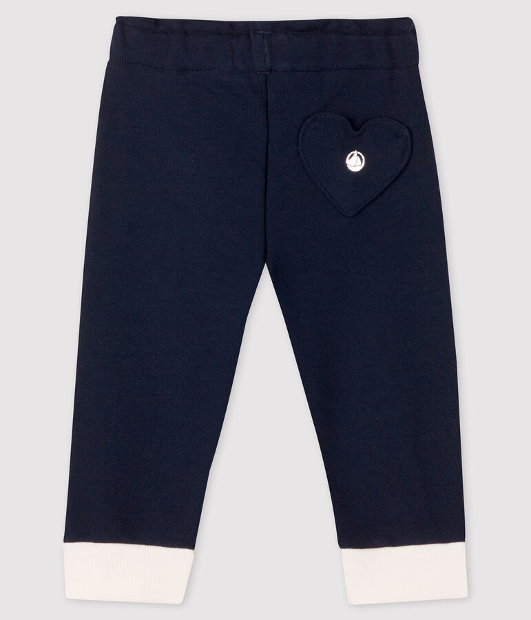 Legging b&eacute;b&eacute; fille en molleton bleu