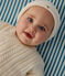 Bonnet naissance bébé en velours uni blanc MARSHMALLOW