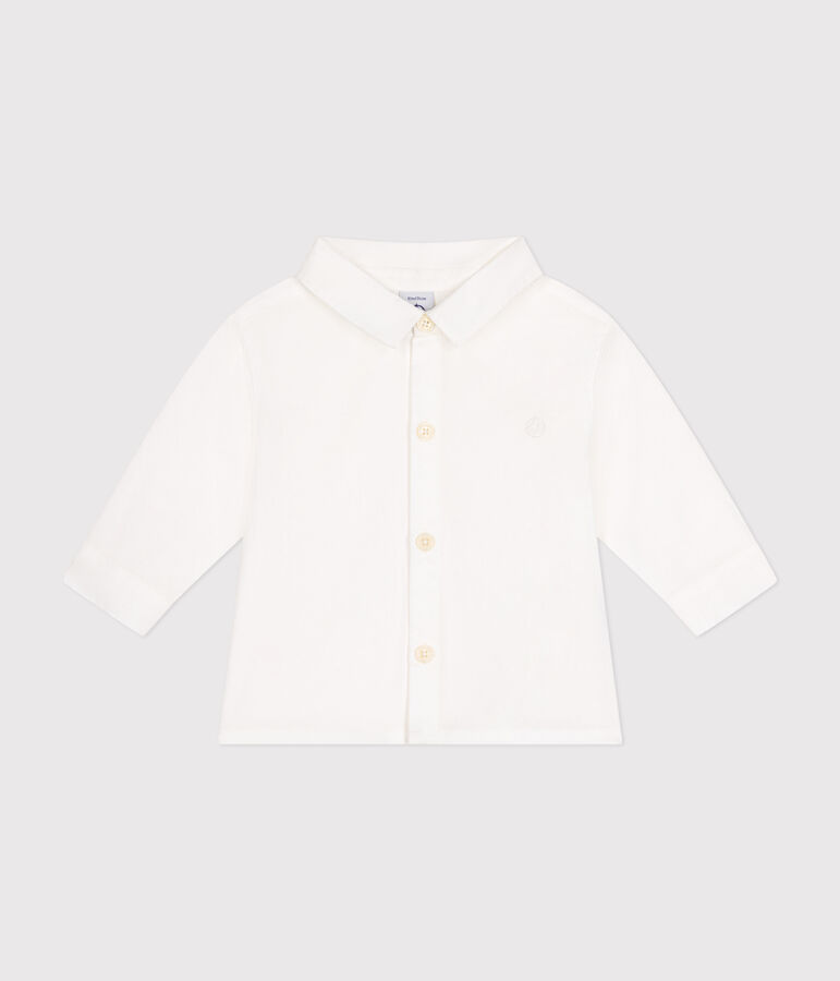 Chemise en popeline b&eacute;b&eacute; blanc ECUME