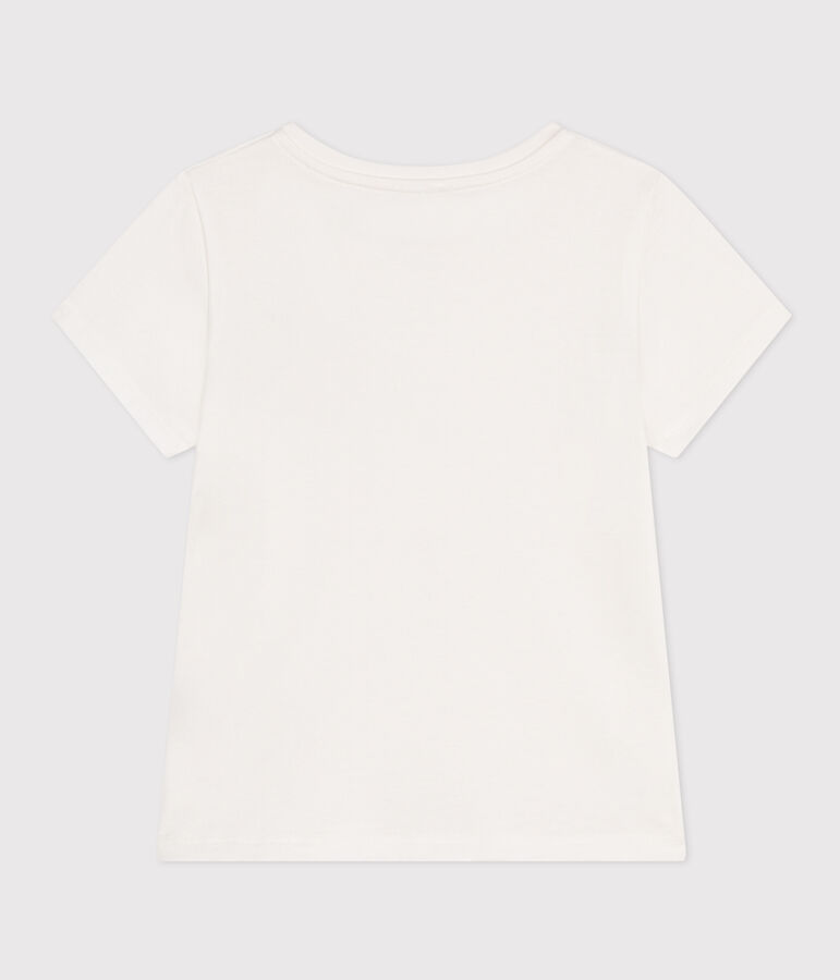 Tee-shirt en jersey l&eacute;ger enfant fille blanc MARSHMALLOW