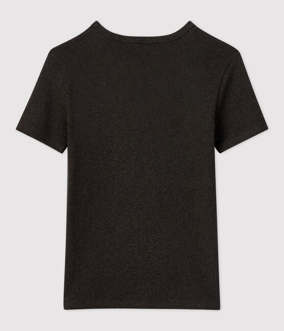 Tee-shirt L'ICONIQUE col V en coton bio Femme gris CITY CHINE