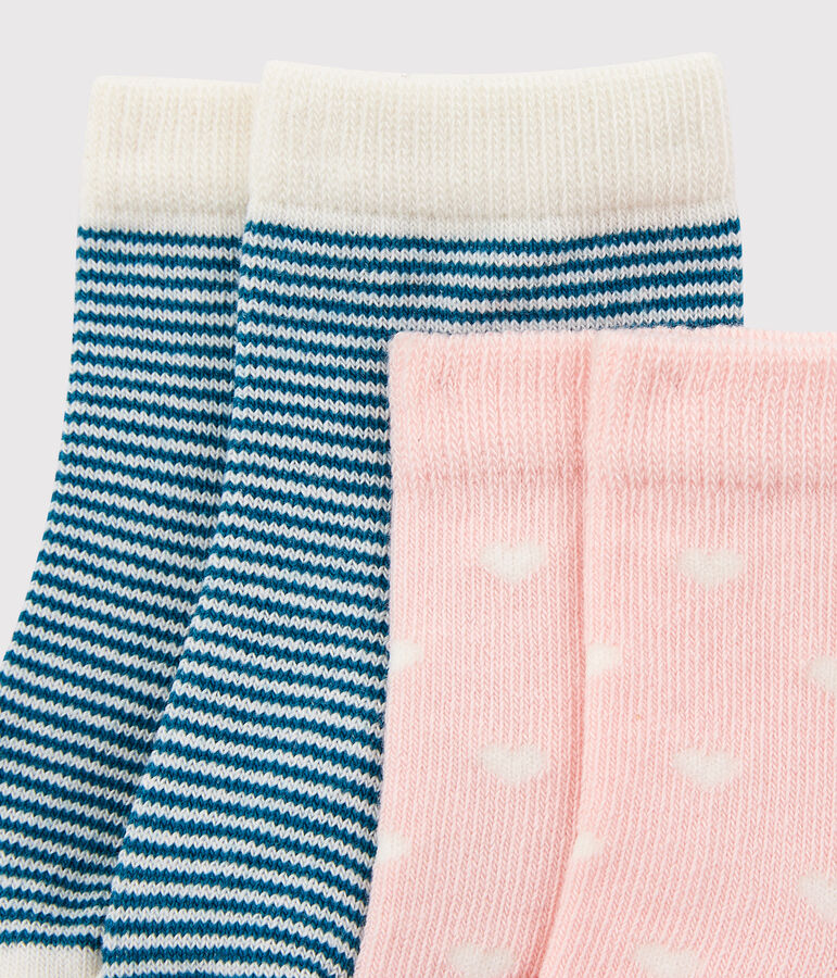 Lot de 2 paires de chaussettes b&eacute;b&eacute; multicouleur