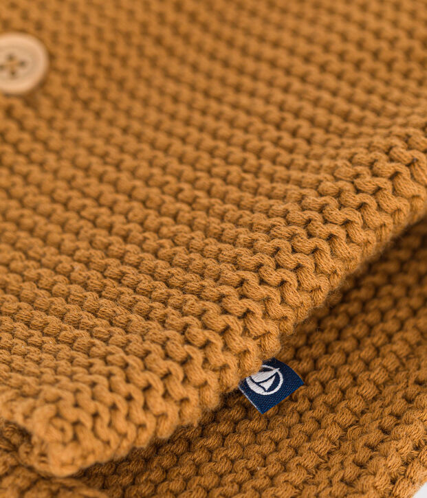 Cardigan en tricot point mousse b&eacute;b&eacute; marron