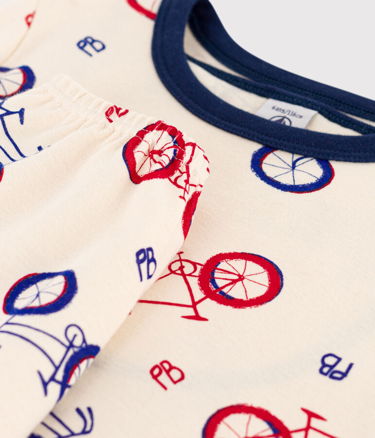 Pyjacourt v&eacute;lo petit gar&ccedil;on en coton blanc AVALANCHE/ MULTICO