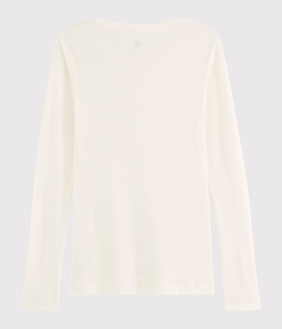 T-shirt en laine et coton Femme blanc MARSHMALLOW