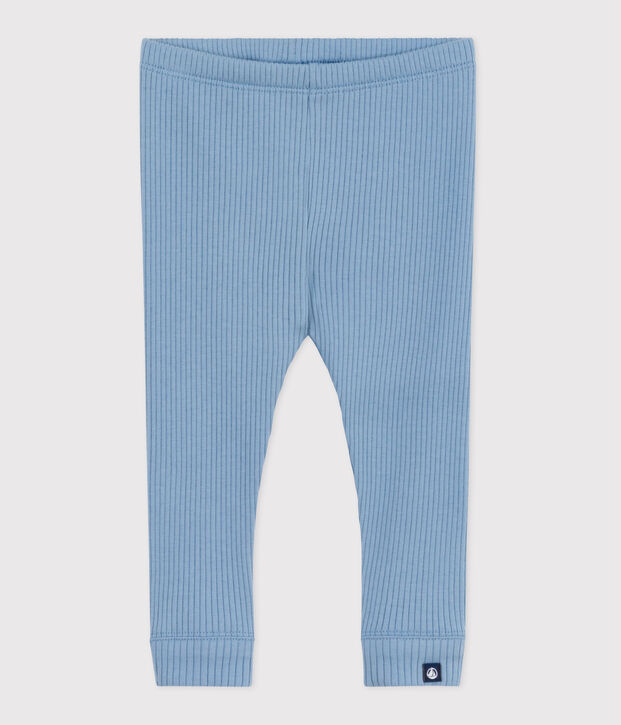 Legging b&eacute;b&eacute; en coton uni bleu