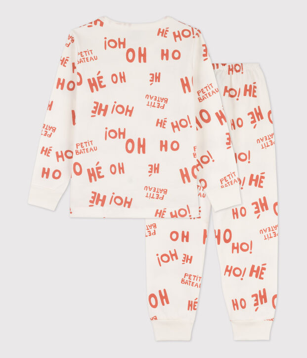 Pyjama en molleton enfant blanc/rose