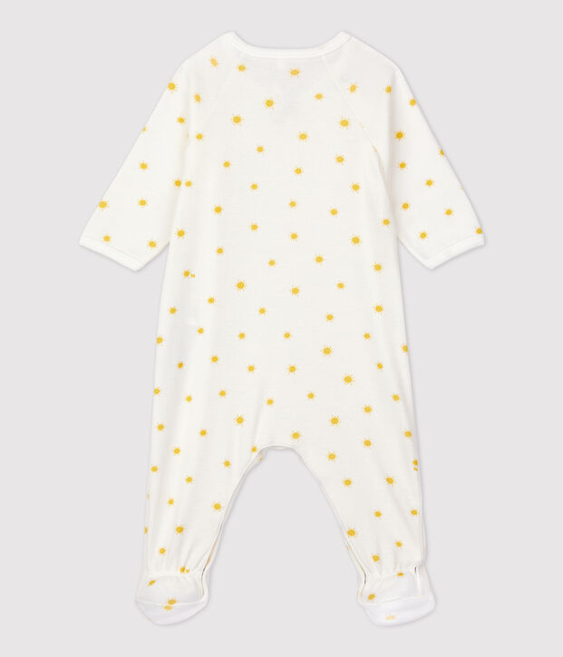 Dors-bien b&eacute;b&eacute; en coton biologique blanc/jaune