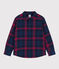 Chemise à carreaux en flanelle de coton enfant garçon bleu SMOKING/blanc MULTICO