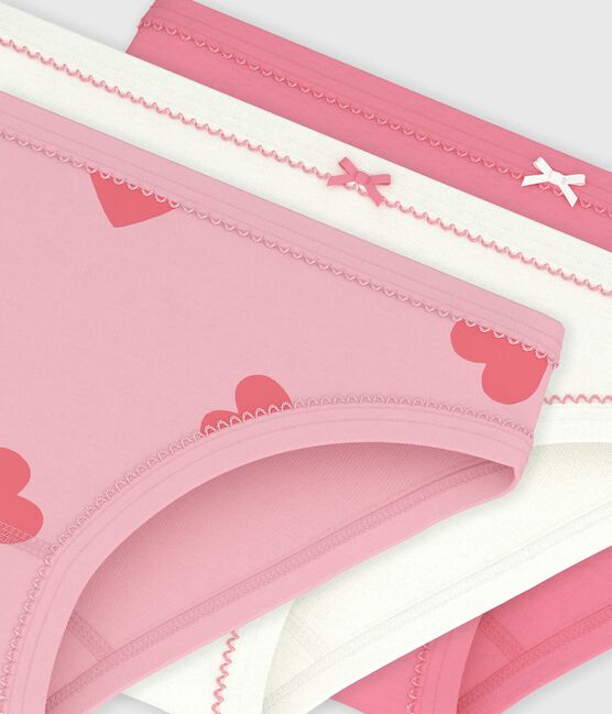 Lot de culottes enfant en coton imprimé cœurs variante 1