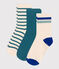 3 paires de chaussettes enfant en coton à rayures variante 1