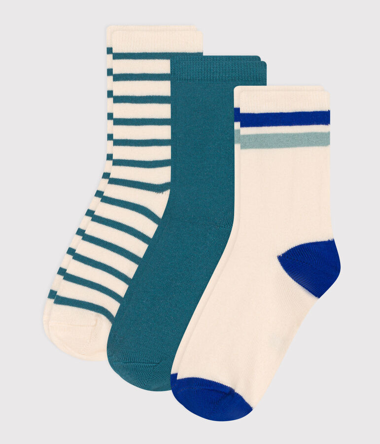 3 paires de chaussettes enfant en coton &agrave; rayures variante 1