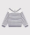 Pull marin enfant en coton à rayures bleu MARSHMALLOW/ SOIR
