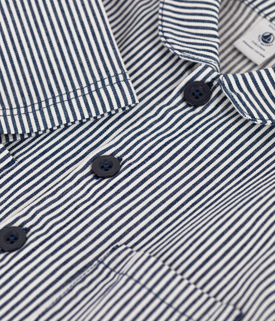 Veste courte bébé en toile rayée bleu MEDIEVAL/blanc MARSHMALLOW