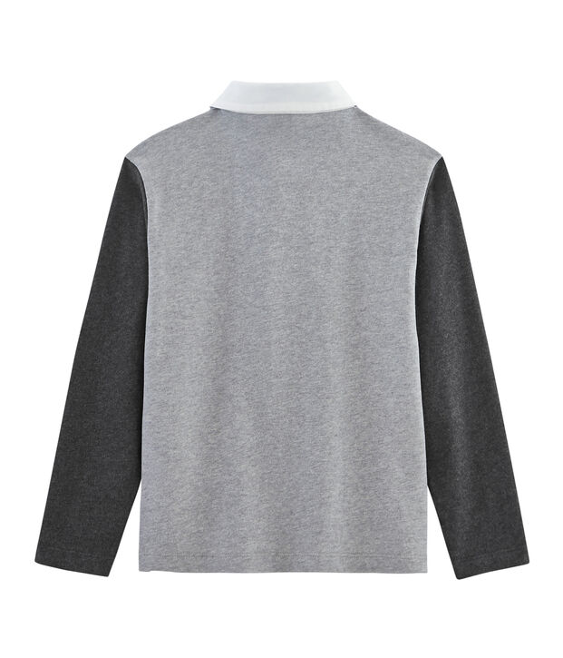 Polo rugby enfant gar&ccedil;on gris/gris