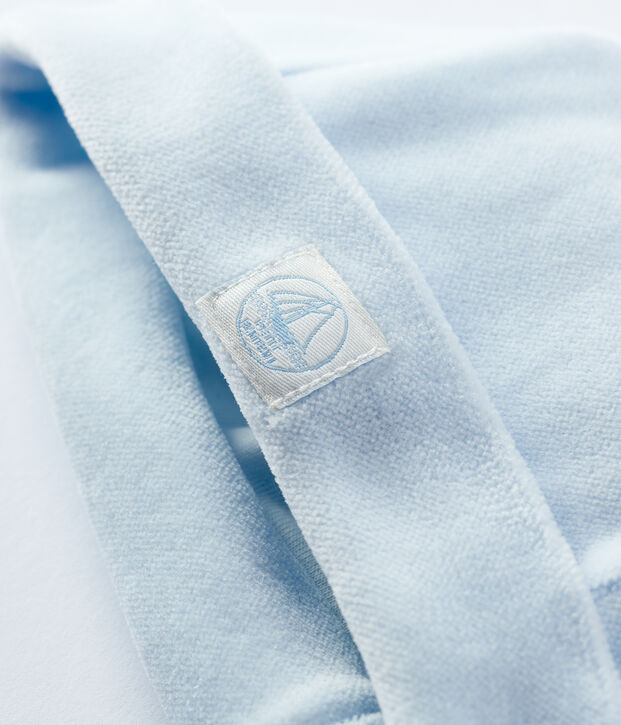 Bonnet b&eacute;b&eacute; en velours de coton biologique bleu clair