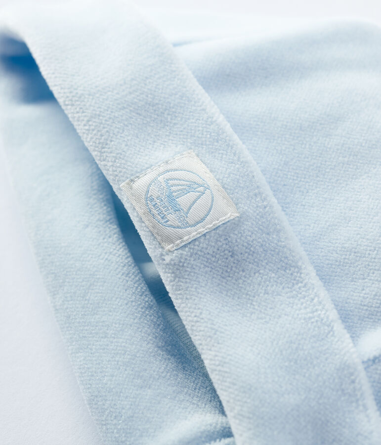 Bonnet b&eacute;b&eacute; en velours de coton biologique bleu TOUDOU