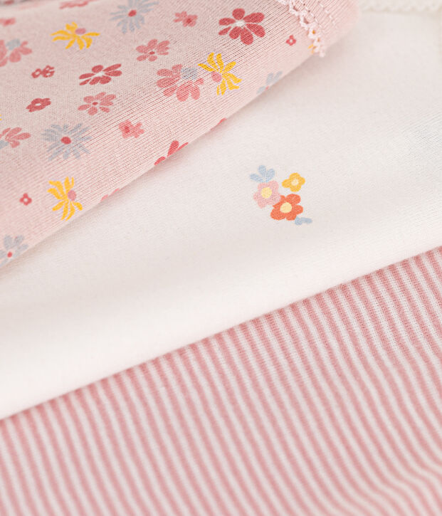 Lot de 3 bodies bretelles fleurs en coton b&eacute;b&eacute; multicouleur