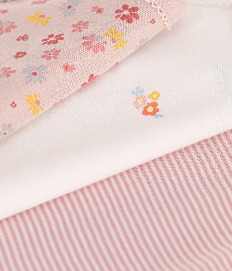 Lot de 3 bodies bretelles fleurs en coton b&eacute;b&eacute; variante 1
