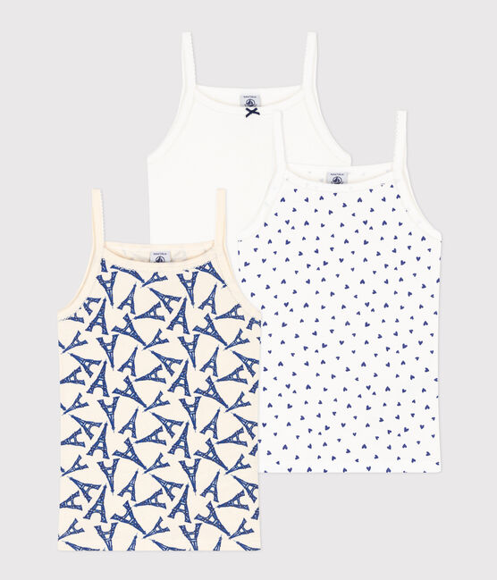 Lot de 3 chemises à bretelles Paris en coton petite fille variante 1