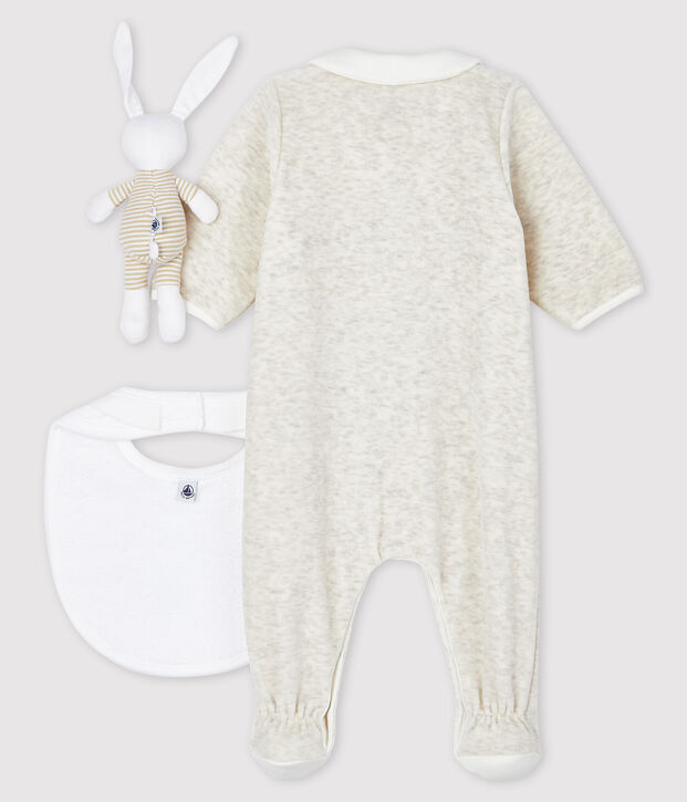 Coffret cadeau naissance b&eacute;b&eacute; en velours multicouleur