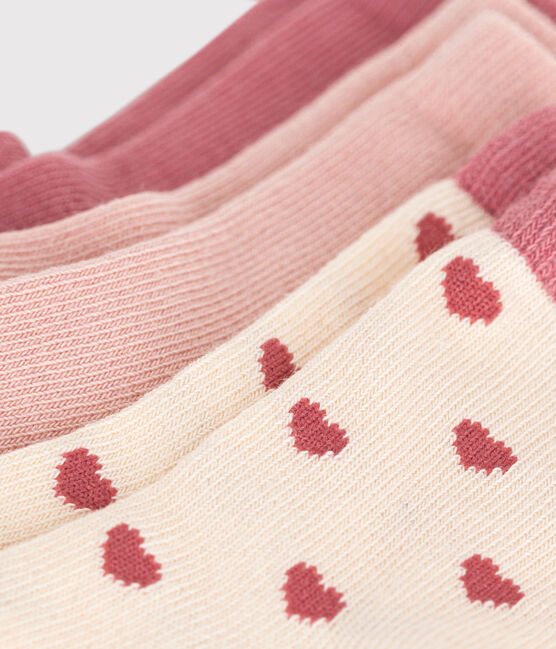 3 paires de chaussettes en coton cœurs bébé variante 1