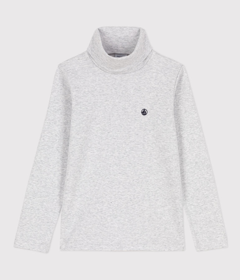 Sous-pull en coton enfant fille / gar&ccedil;on gris POUSSIERE CHINE