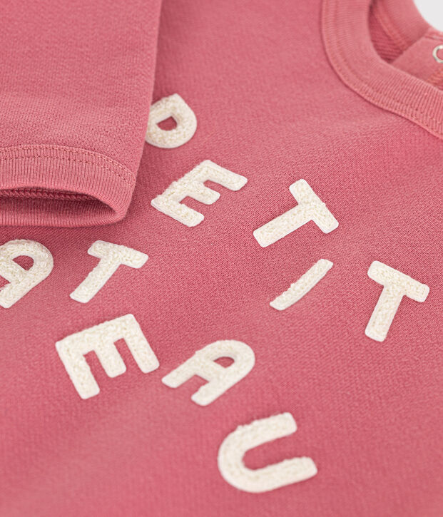Sweatshirt en molleton b&eacute;b&eacute; rose
