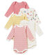 Lot de 5 bodies manches longues bébé fille