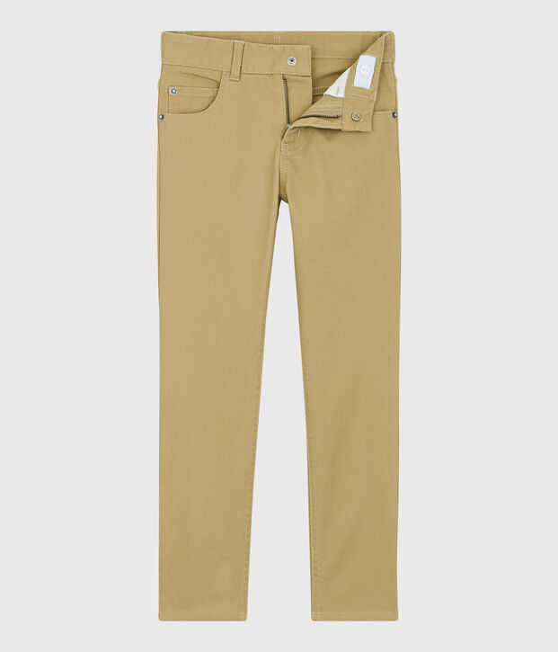 Pantalon slim en serge enfant gar&ccedil;on beige