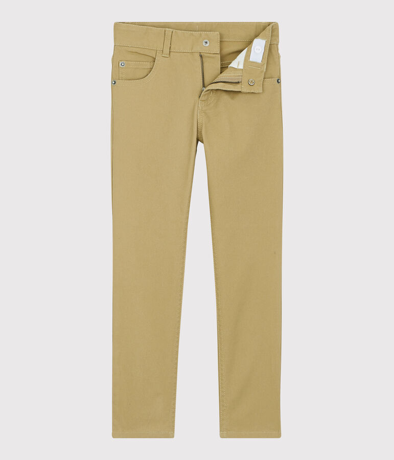 Pantalon slim en serge enfant gar&ccedil;on beige JERRYCAN