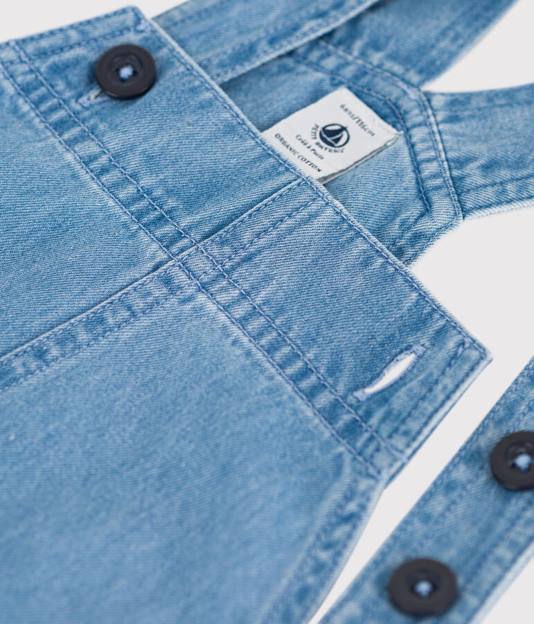 Robe salopette en denim l&eacute;ger enfant fille bleu DENIM CLAIR