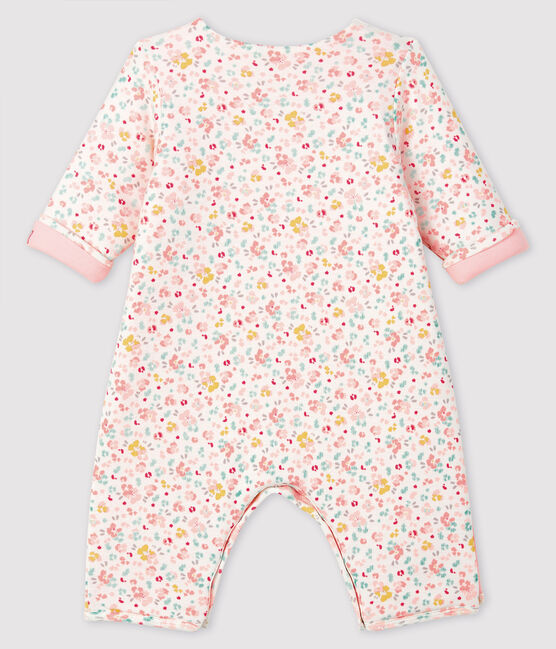 Combinaison longue bébé en côte blanc MARSHMALLOW/blanc MULTICO