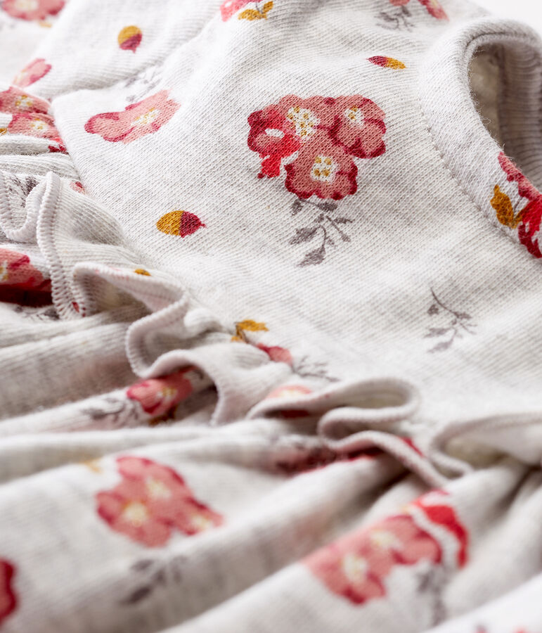 Robe manches longues b&eacute;b&eacute; fille imprim&eacute;e gris/multicouleur